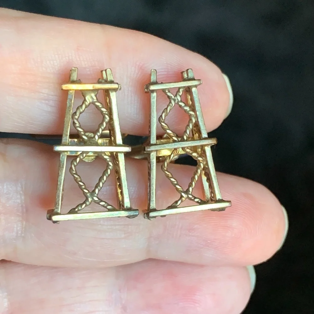Vintage Countess Mara Oil Well Cufflinks Stamped